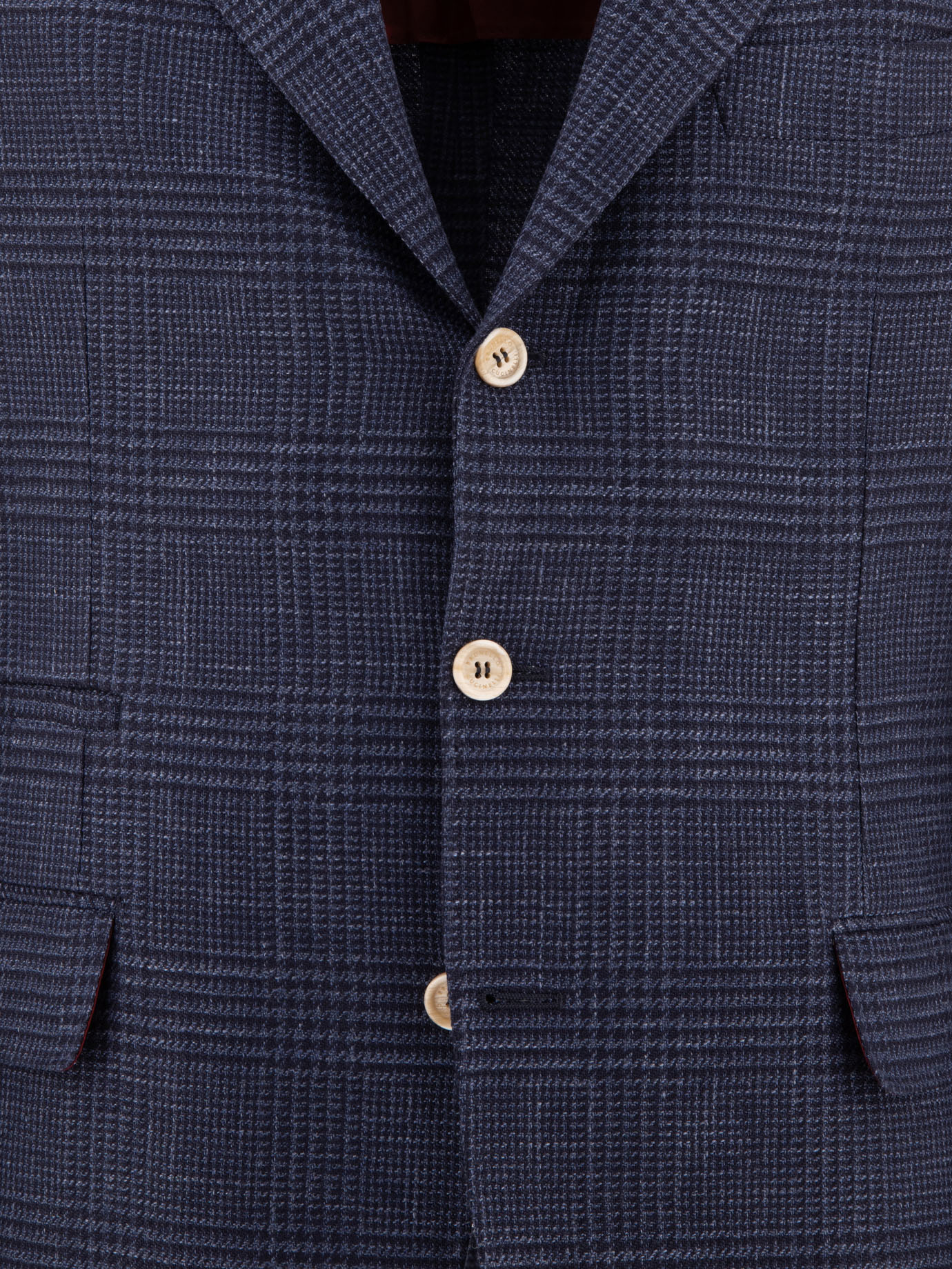 BRUNELLO CUCINELLI Blue Prince of Wales deconstructed blazer